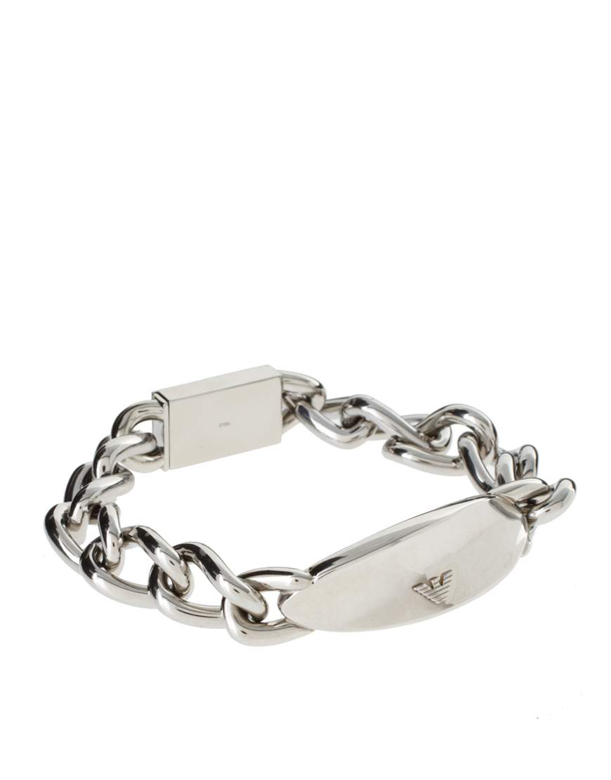 Emporio Armani ID Bracelet in Metallic for Men - Lyst