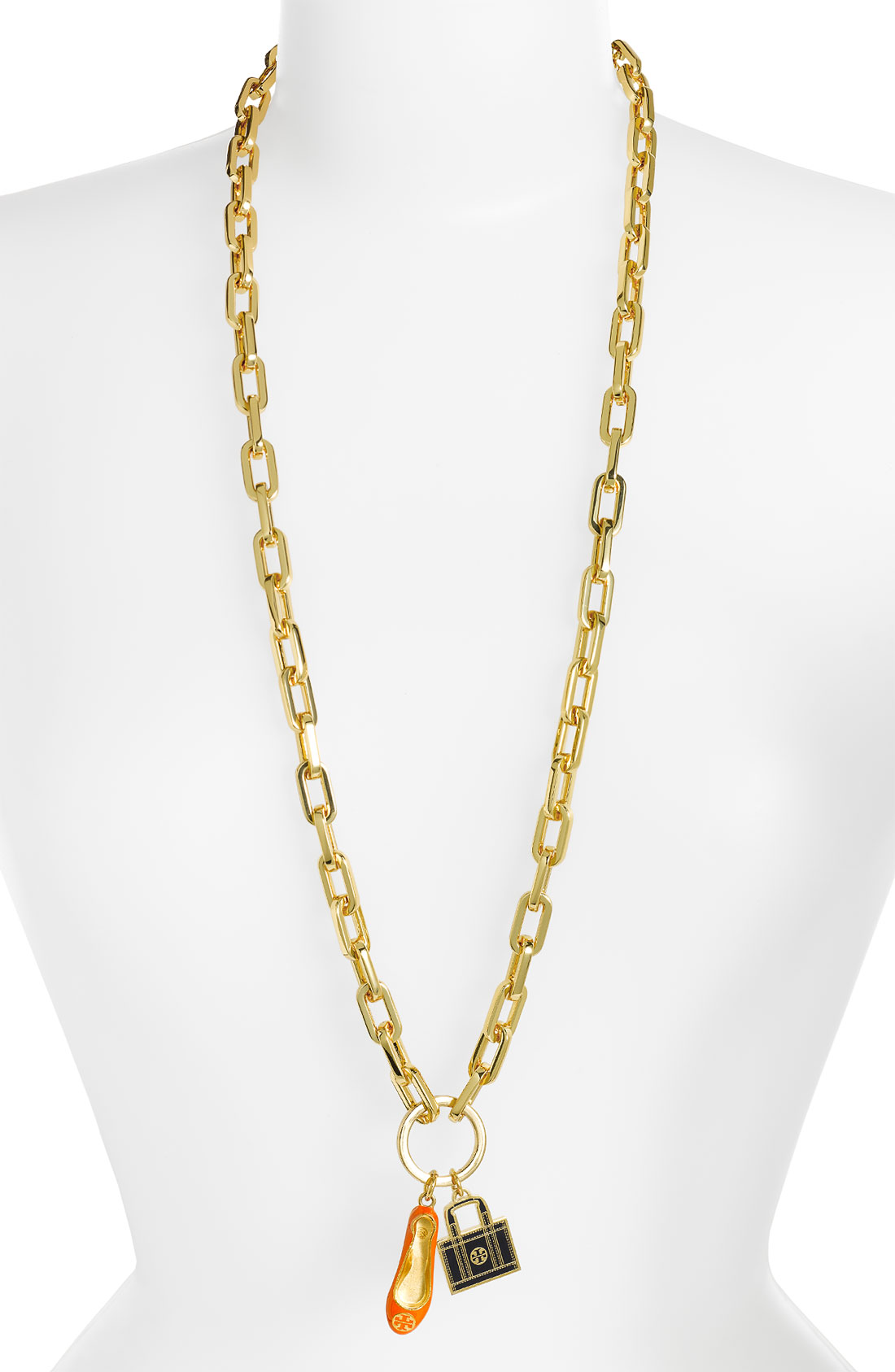 Tory Burch Long Charm Necklace in Gold (gold multi) | Lyst