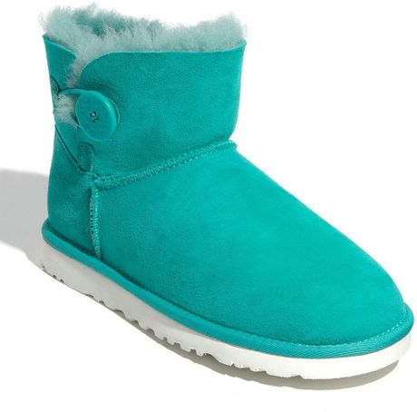 Ugg Mini Bailey Button Boot in Green (neon jade) | Lyst