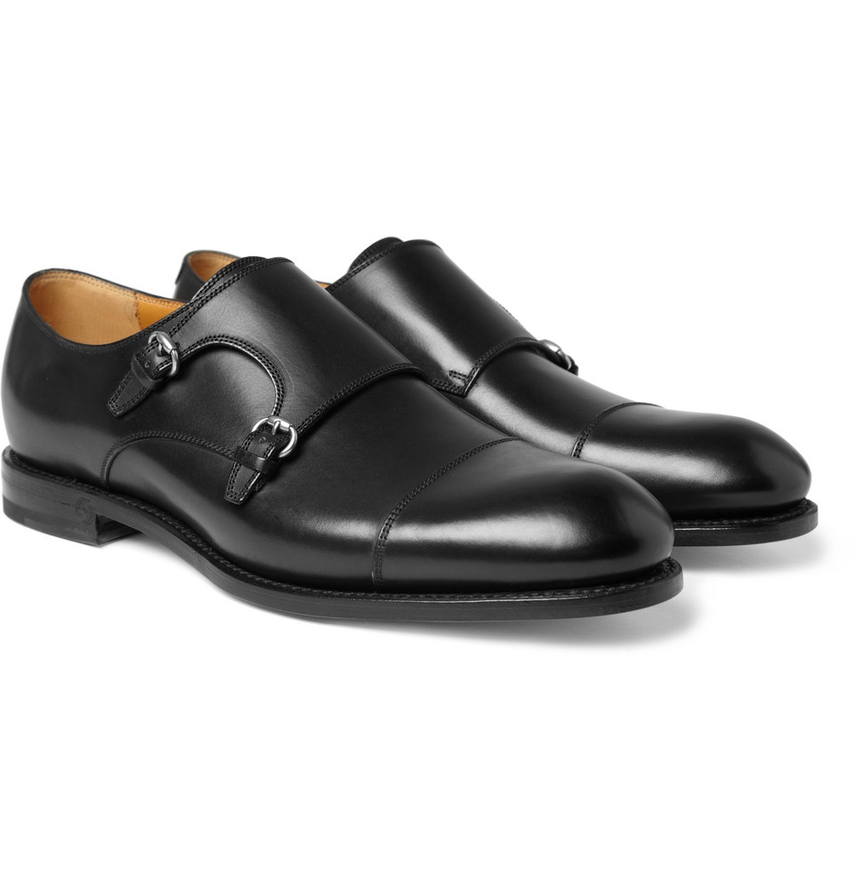 Gucci Double Monk-strap Leather Shoes 