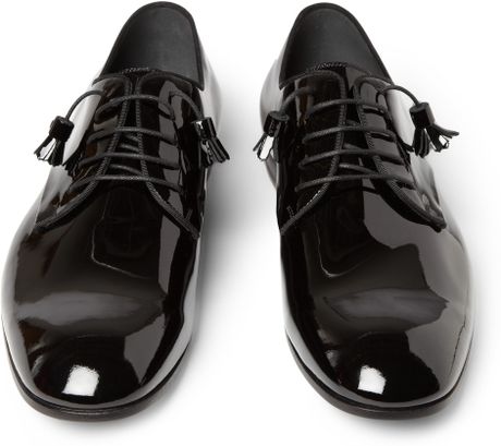 Gucci Patent Leather Derby Shoes in Black for Men | Lyst