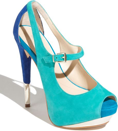Boutique 9 Peep Toe Pump in Blue (turquoise multi suede) | Lyst