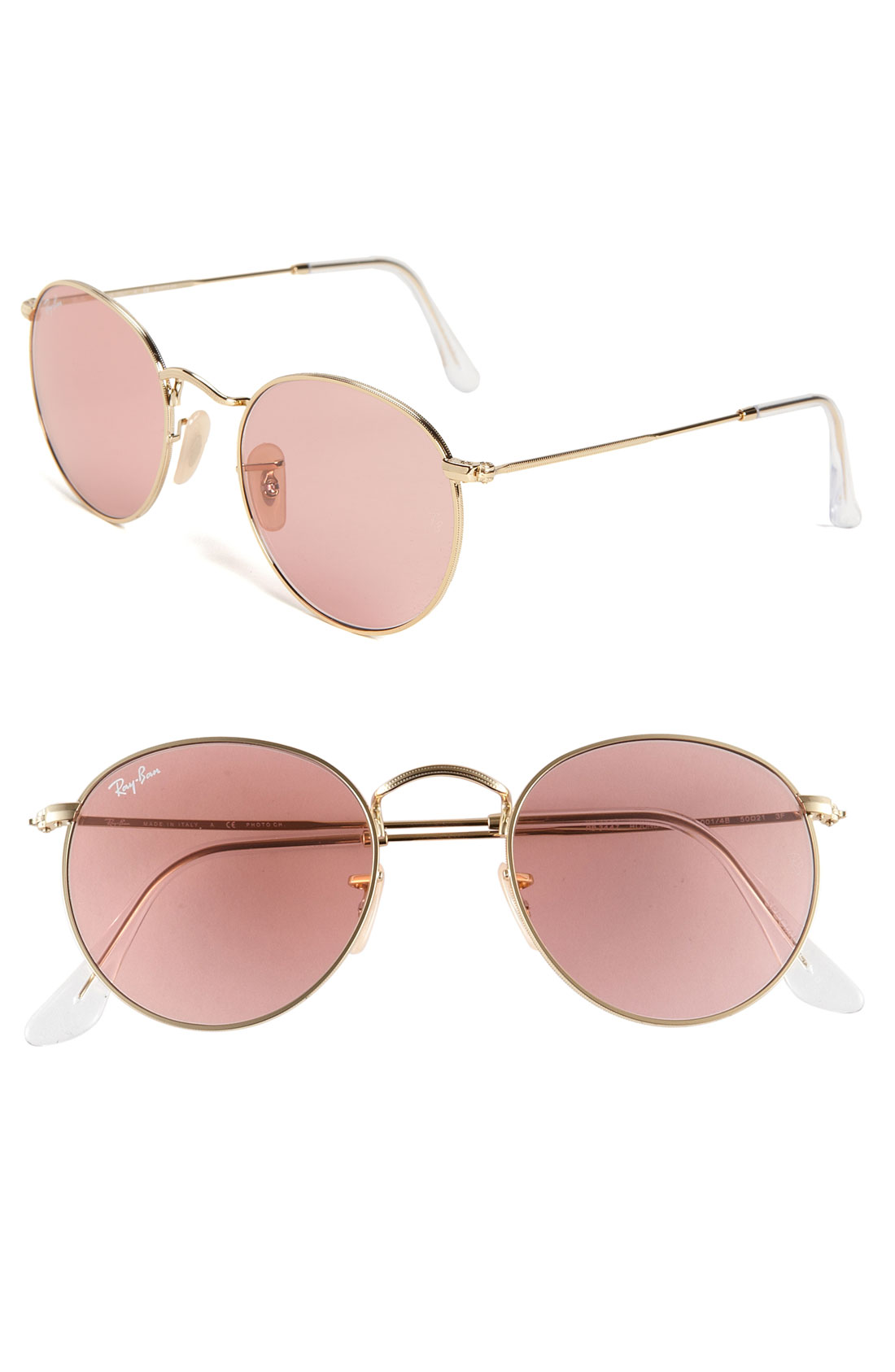 Ray-ban Legend Collection Round Metal Sunglasses in Brown (gold/ rose ...