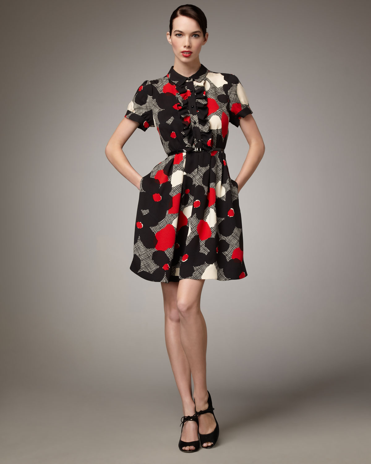 Kate spade new york Nellie Floral-print Dress in Black | Lyst