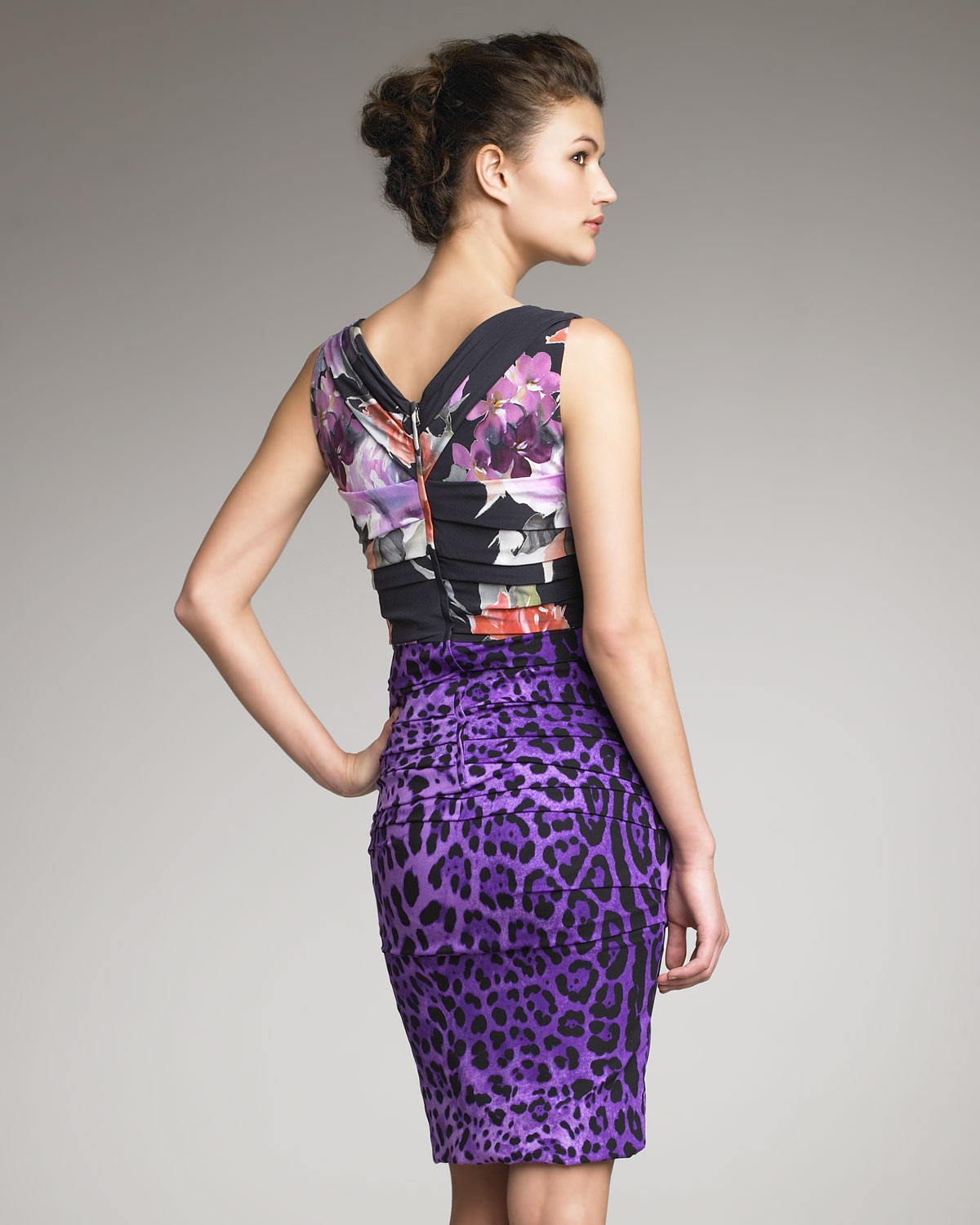 floral and leopard dress