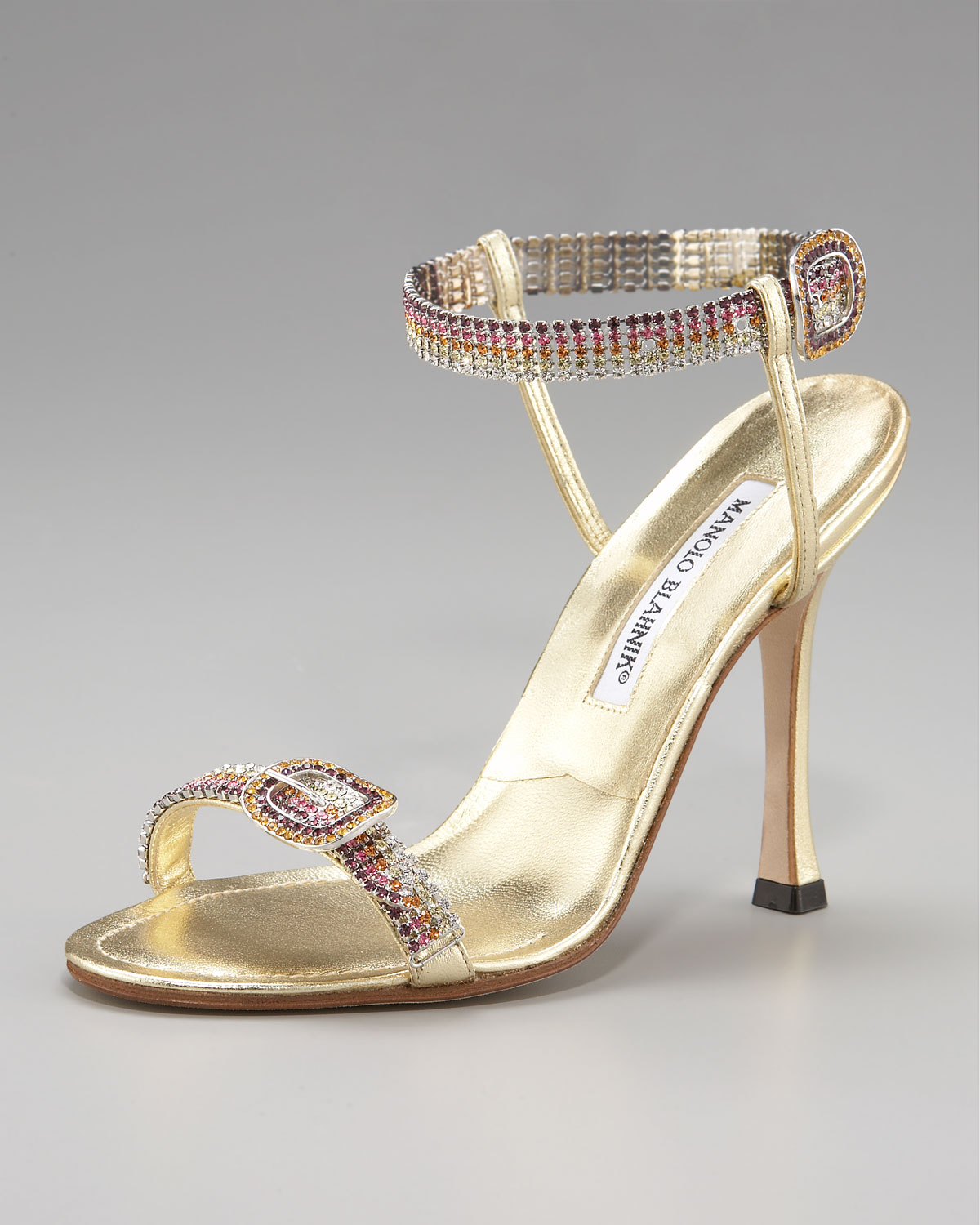 rainbow crystal sandals