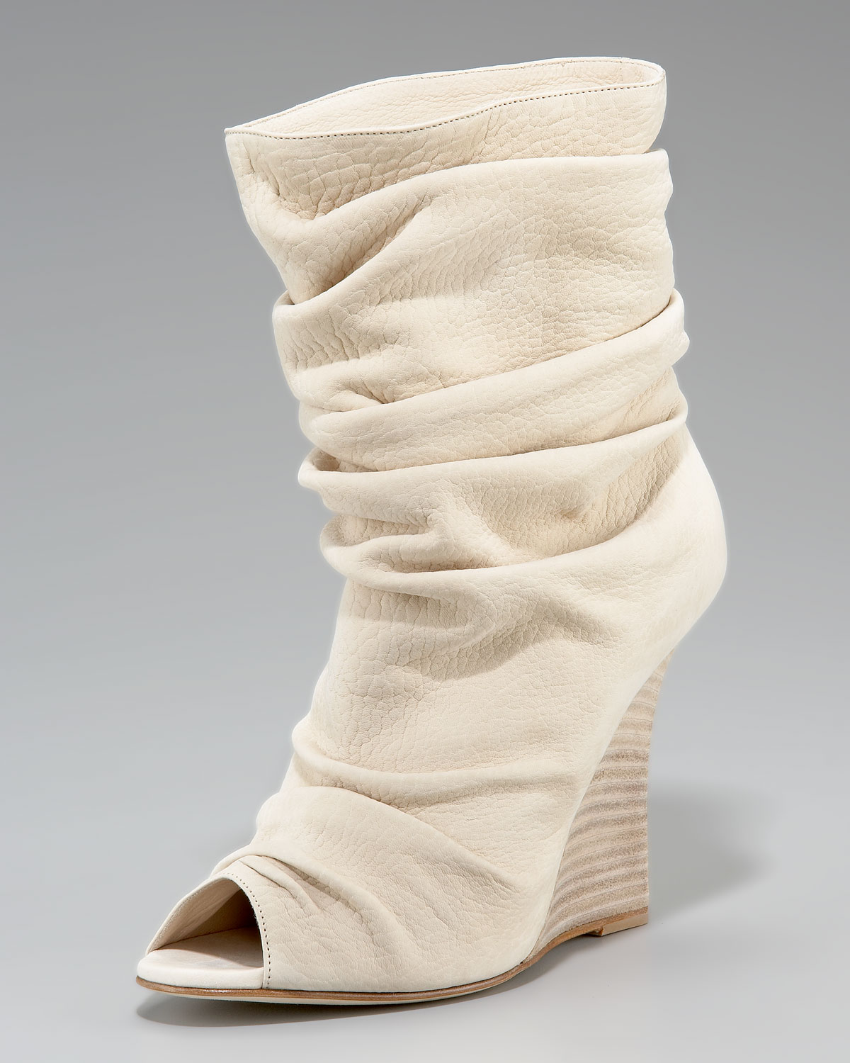 slouchy open toe booties