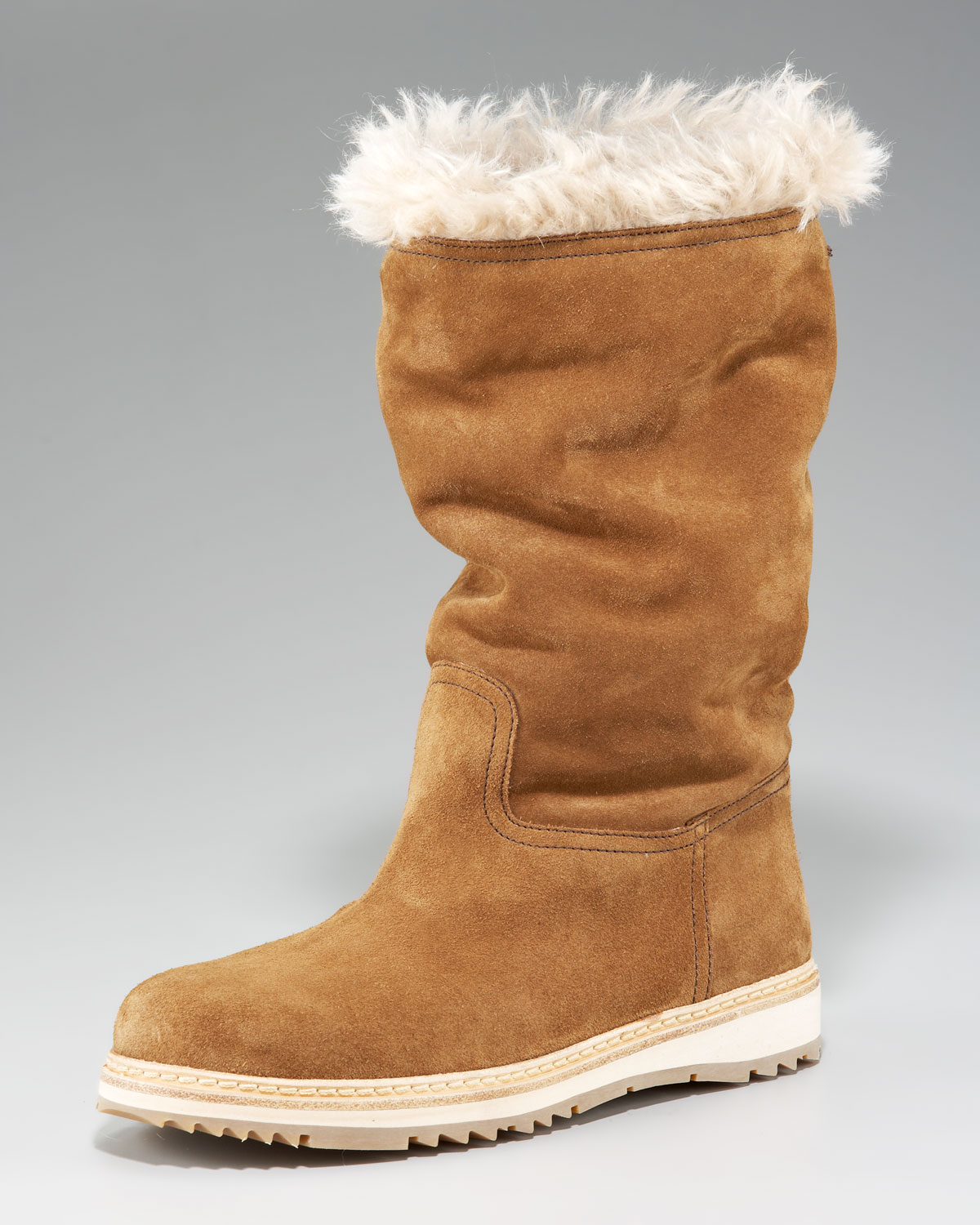 prada fur lined boots