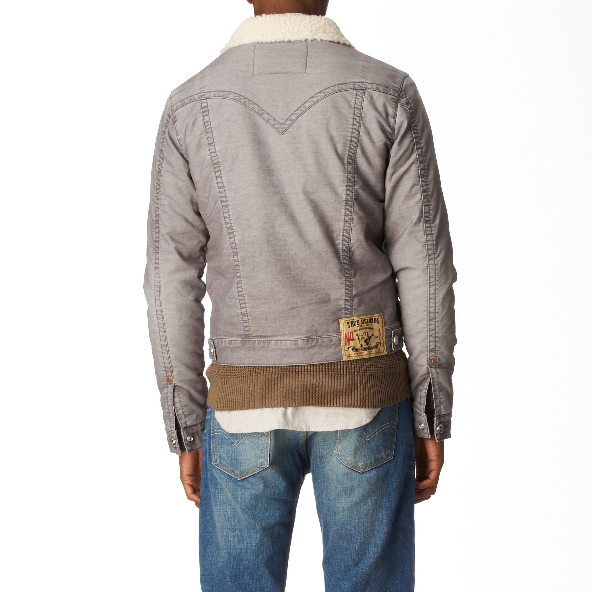 True religion Jimmy Sherpa Jacket in Gray for Men (smoke) Lyst