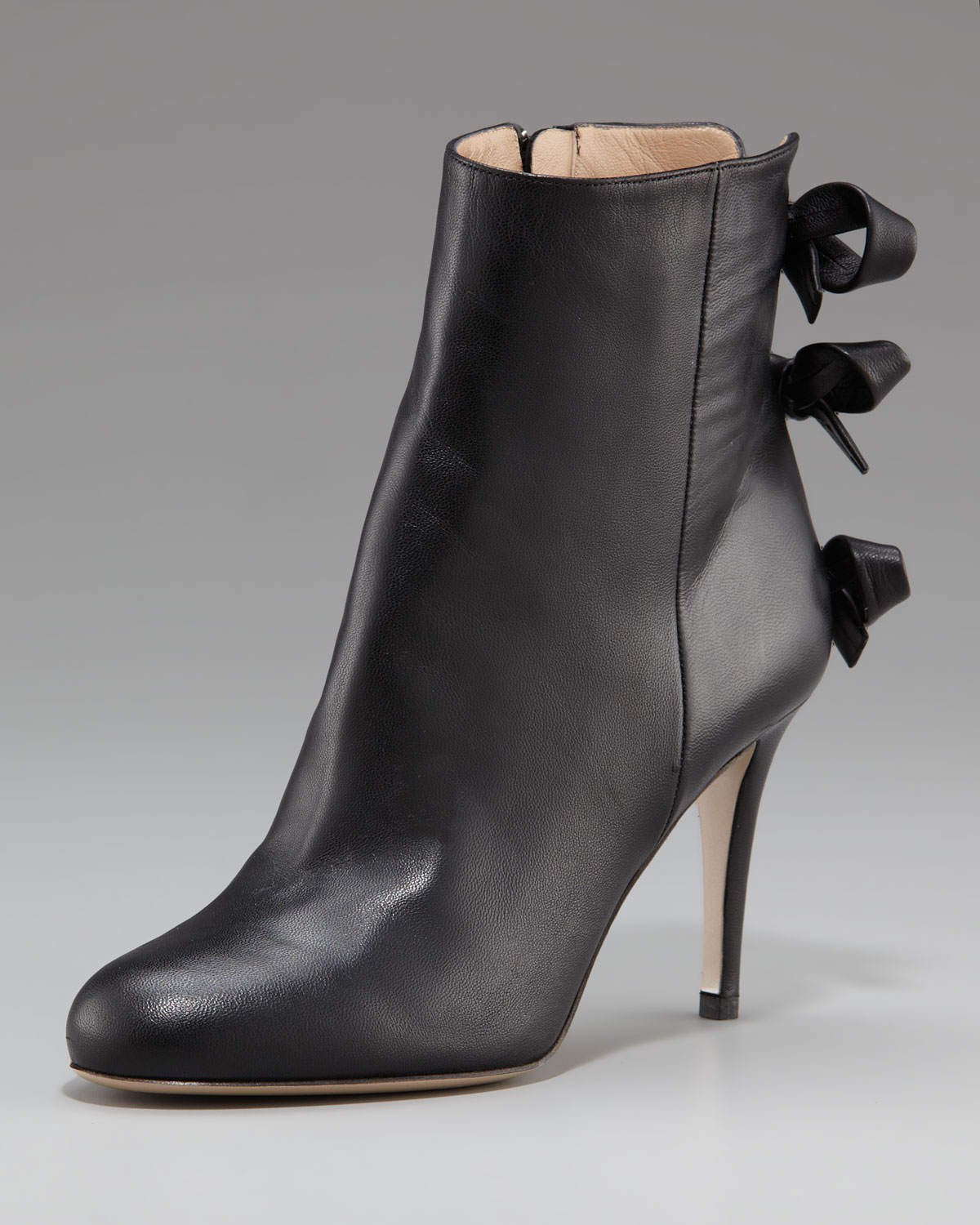 Valentino Bow-back Ankle Boot in Black 