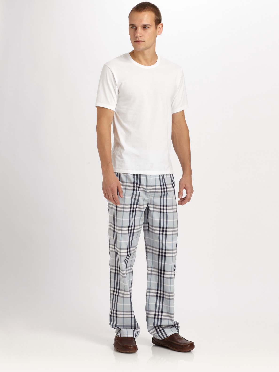 Burberry Tee & Pajama Pants Set in Blue for Men | Lyst