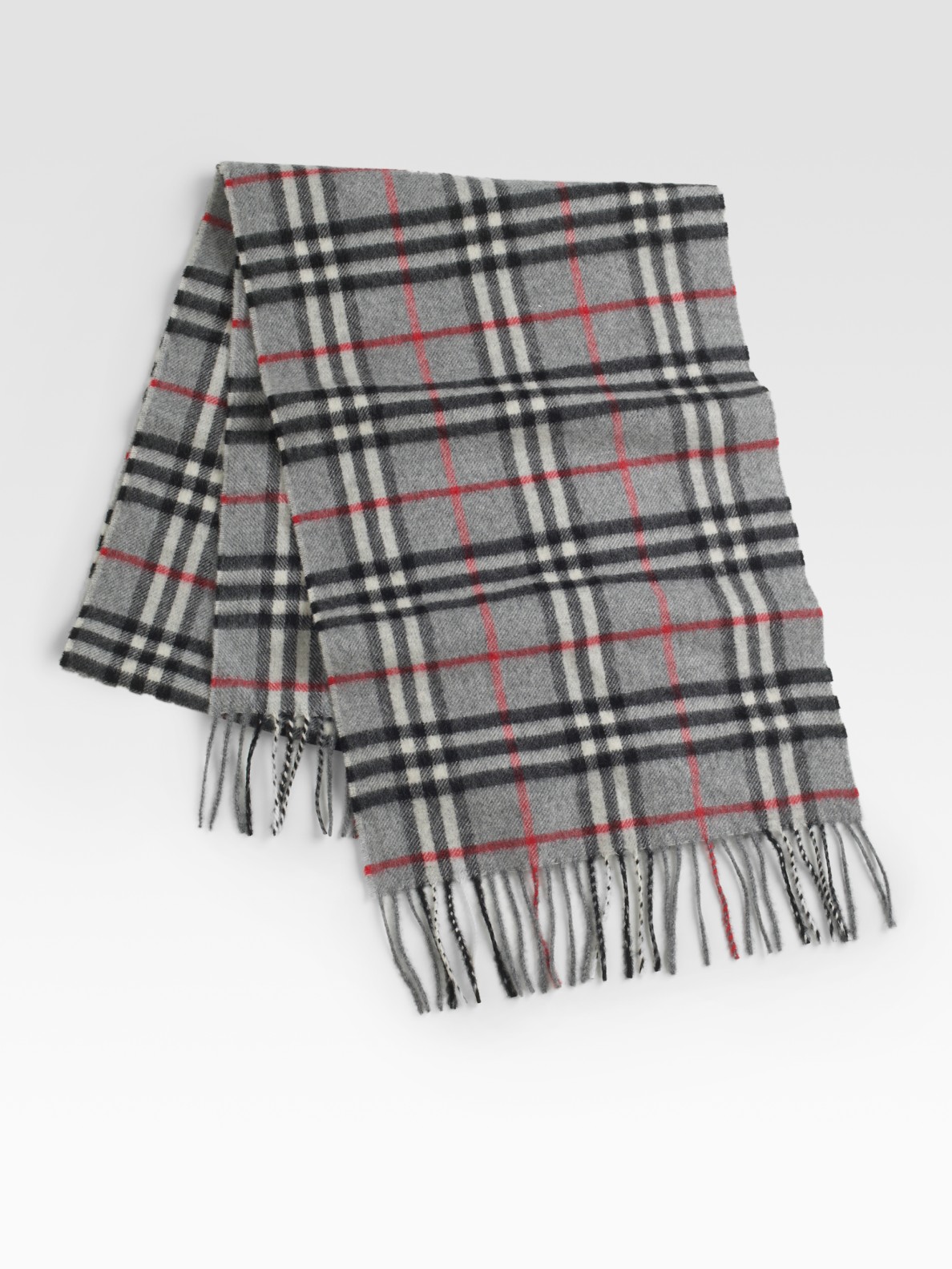 Burberry Cashmere Check Scarf in Gray for Men (darkcharcoalcheck) | Lyst