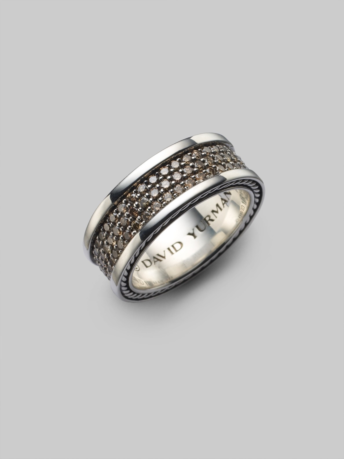 David yurman Pave Band Ring in Silver for Men Lyst