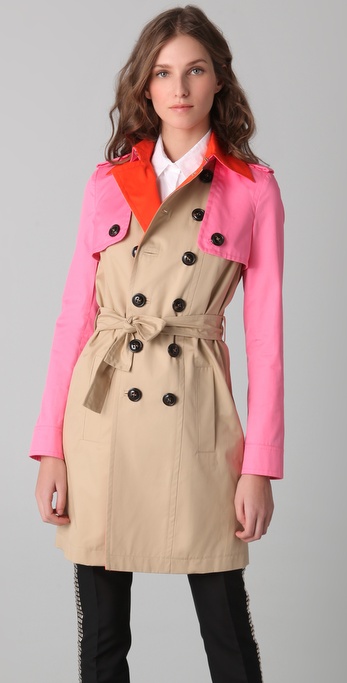 DSquared² Color Block Trenchcoat in Camel (Natural) | Lyst