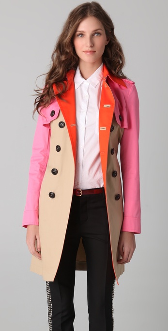 Dsquared² Color Block Trenchcoat In, Camel Color Trench Coat Womens