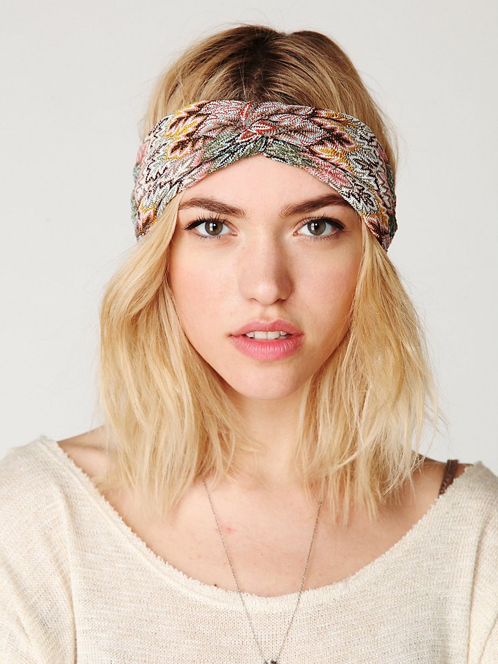 Lyst Free People Zig Zag Turban Headband in Gray