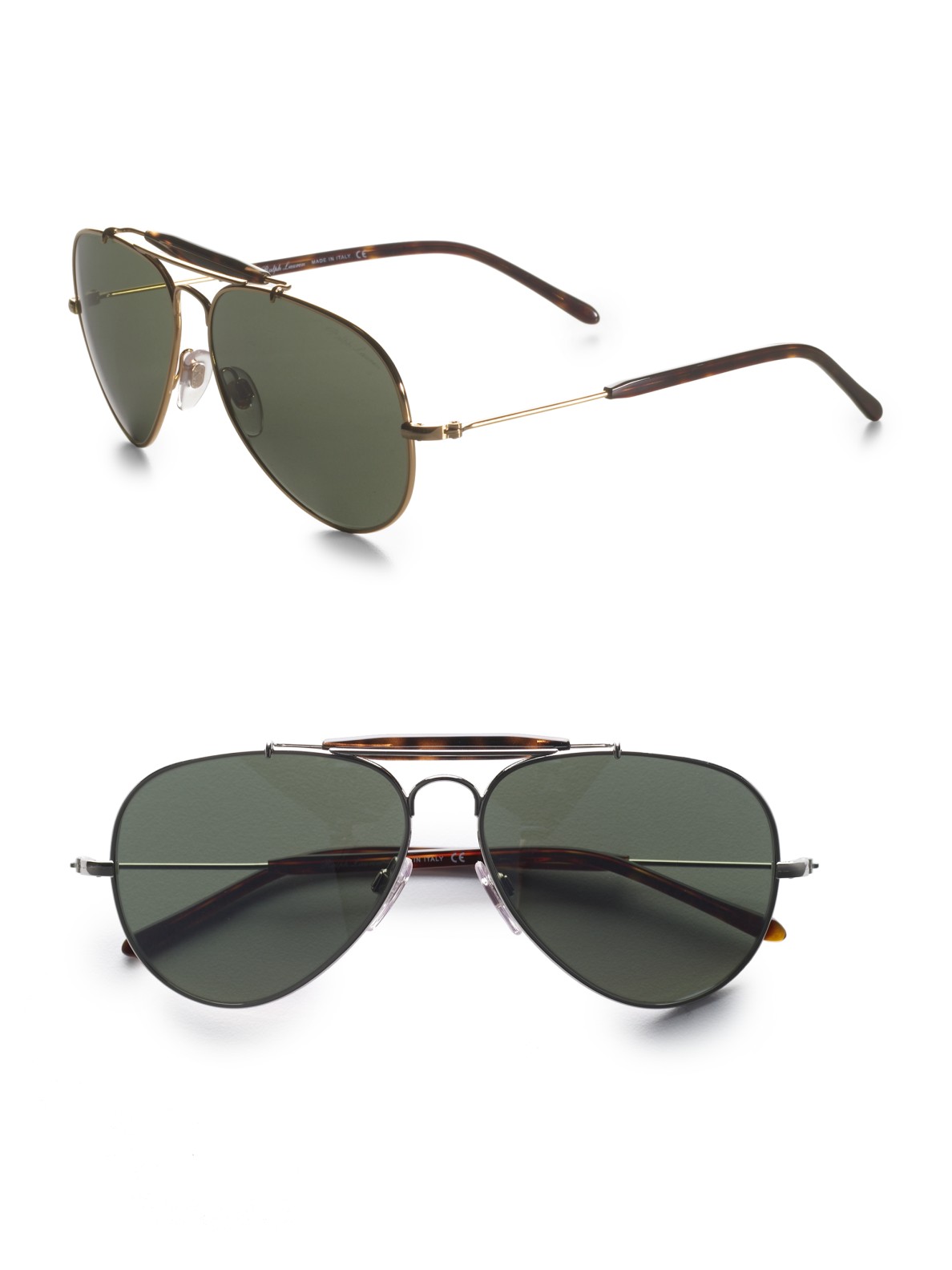 Polo Ralph Lauren Aviator Sunglasses in Metallic for Men | Lyst