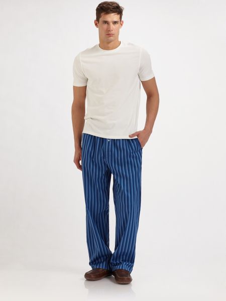 Robert Graham Satin-stripe Pajama Pants in Blue for Men (navy) | Lyst