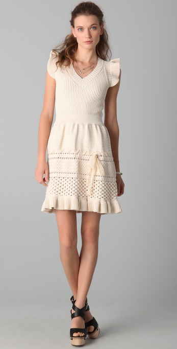 RED Valentino Sleeveless Knit Dress in White | Lyst