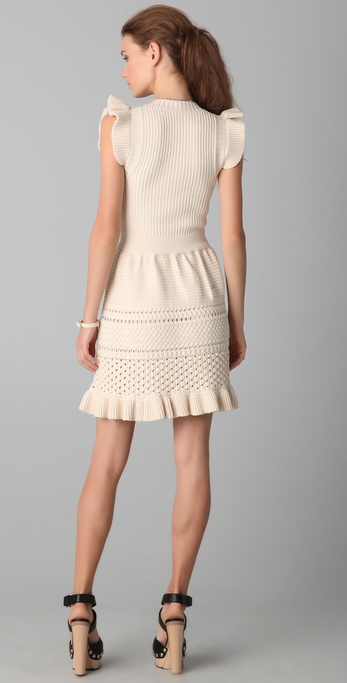 Forvent det Middelhavet Sommerhus RED Valentino Sleeveless Knit Dress in White | Lyst