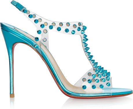Christian Louboutin J-lissimo 100 Spiked Metallic Leather Sandals in ...