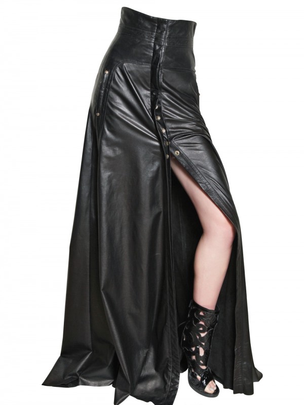 long leather skirts