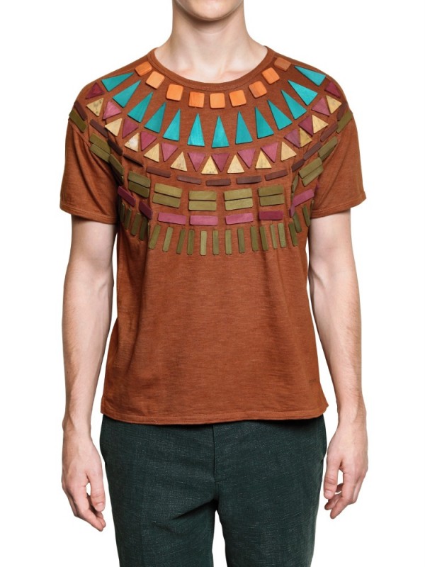 Burberry Prorsum Wood Triangles On Dyed Jersey T-shirt in Mustard (Brown)  for Men - Lyst