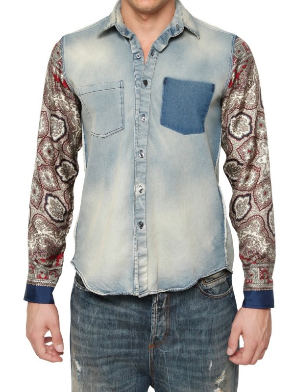 silk denim shirt