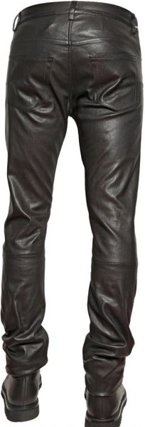 Dior Homme 17,5cm Stretch Nappa Leather Jeans in Black for Men | Lyst