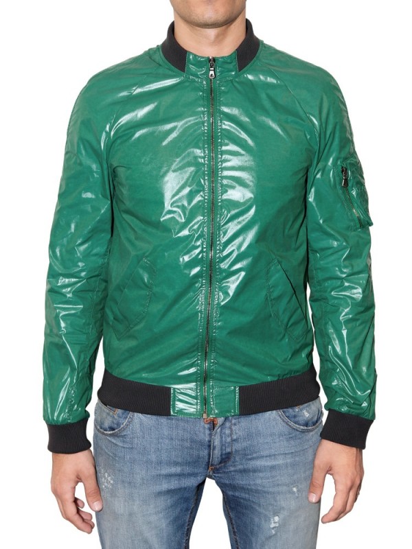Dolce & Gabbana Shiny Nylon Sport Jacket in Green for Men | Lyst