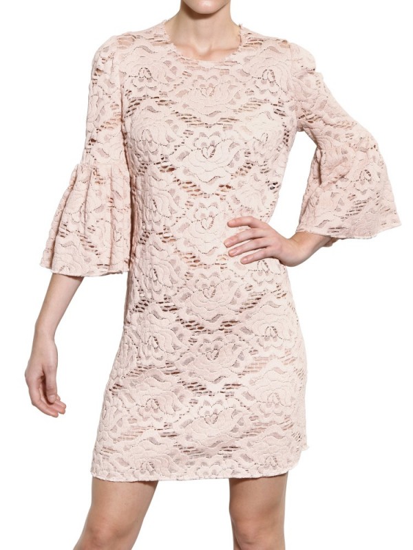 Dolce & Gabbana Cotton Lace Dress in Powder (Natural) - Lyst