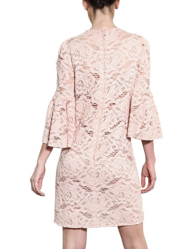 Dolce & Gabbana Cotton Lace Dress in Powder (Natural) - Lyst
