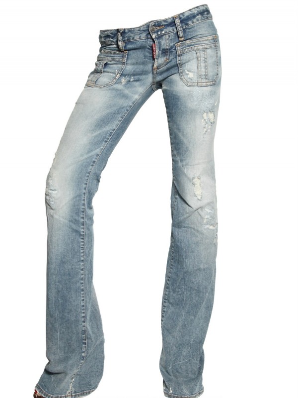 DSquared² Low Waist Flared Washed Jeans in Blue - Lyst