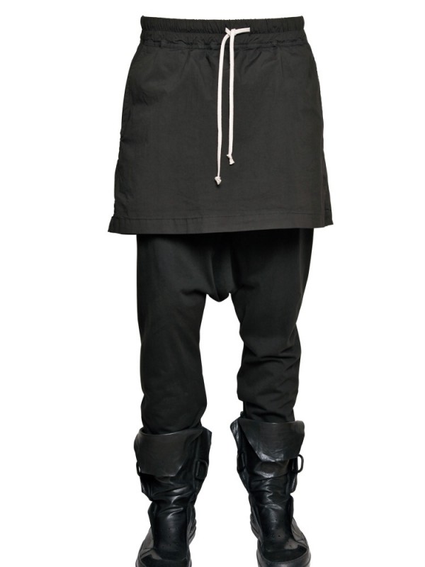 Rick Owens Poplin Skirt Jersey Trousers 