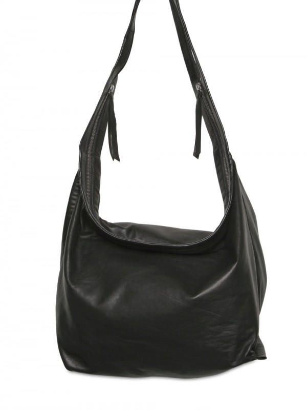 Lyst - Ann demeulemeester Soft Leather Shoulder Bag in Black