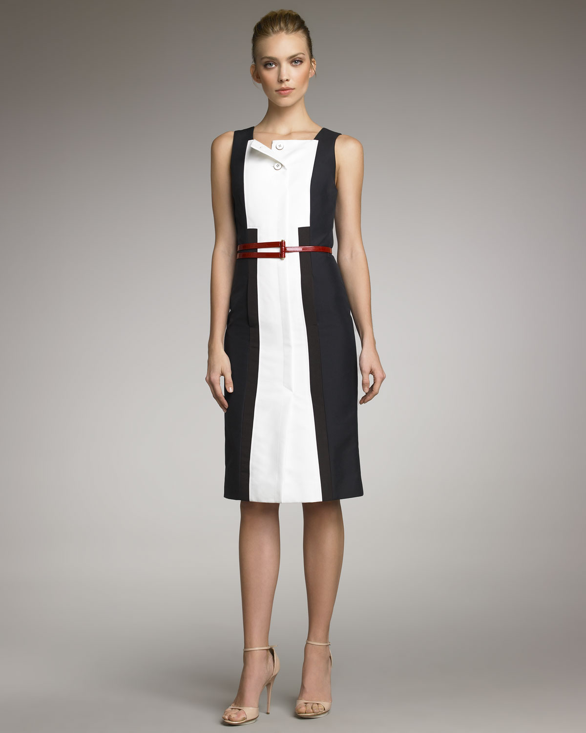 carolina herrera dress black and white