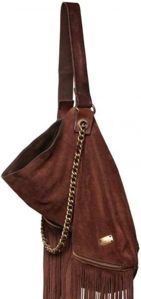 DsquaredÂ² Suede  Leather Fringed Shoulder Bag in Brown | Lyst