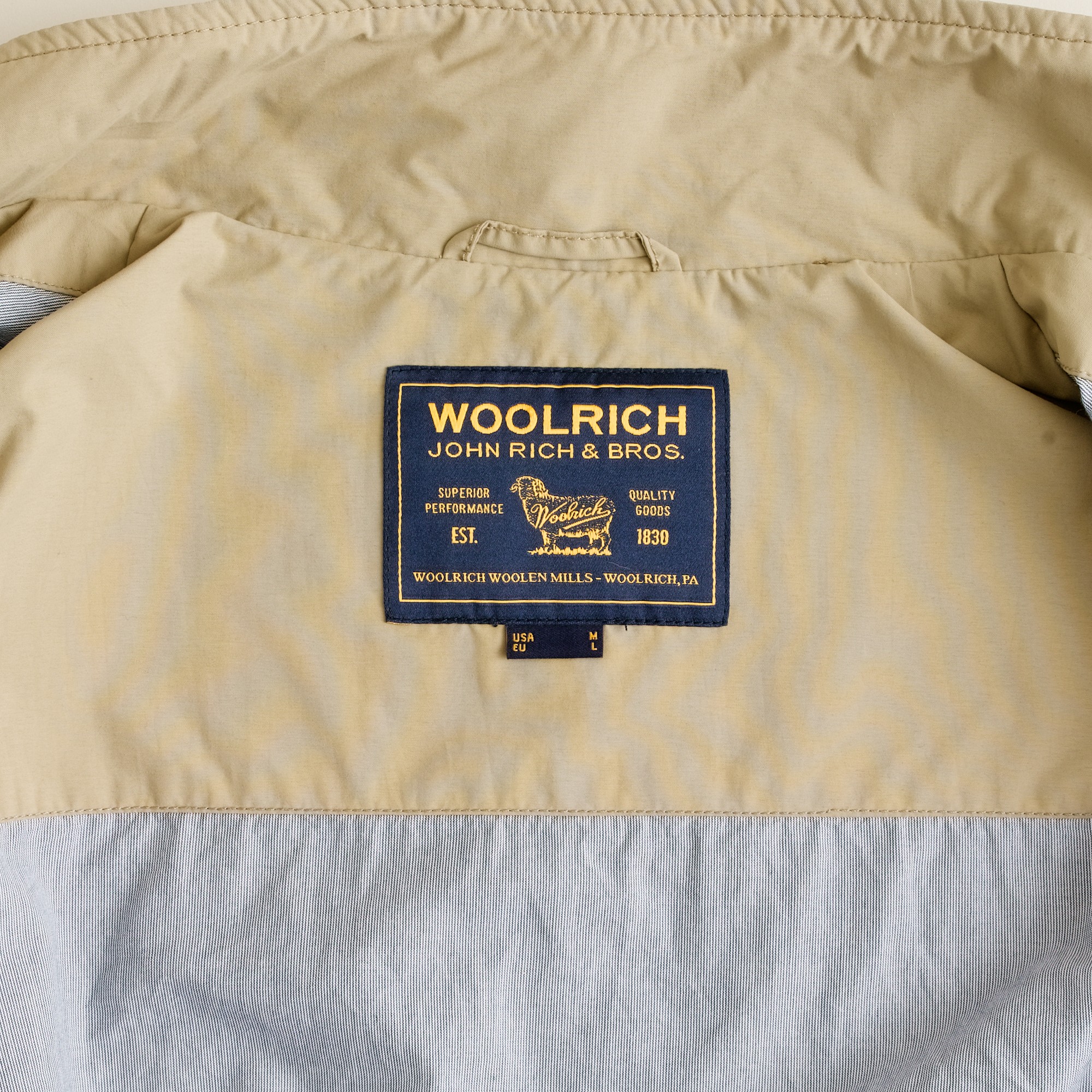 Woolrich John Rich Bros Size Chart