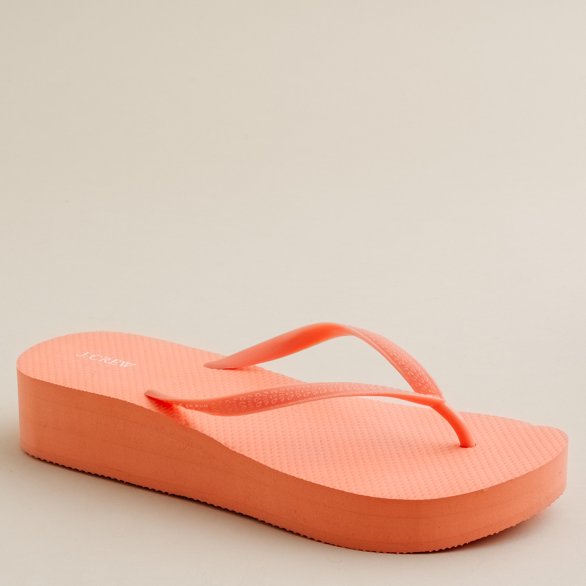 peach flip flops