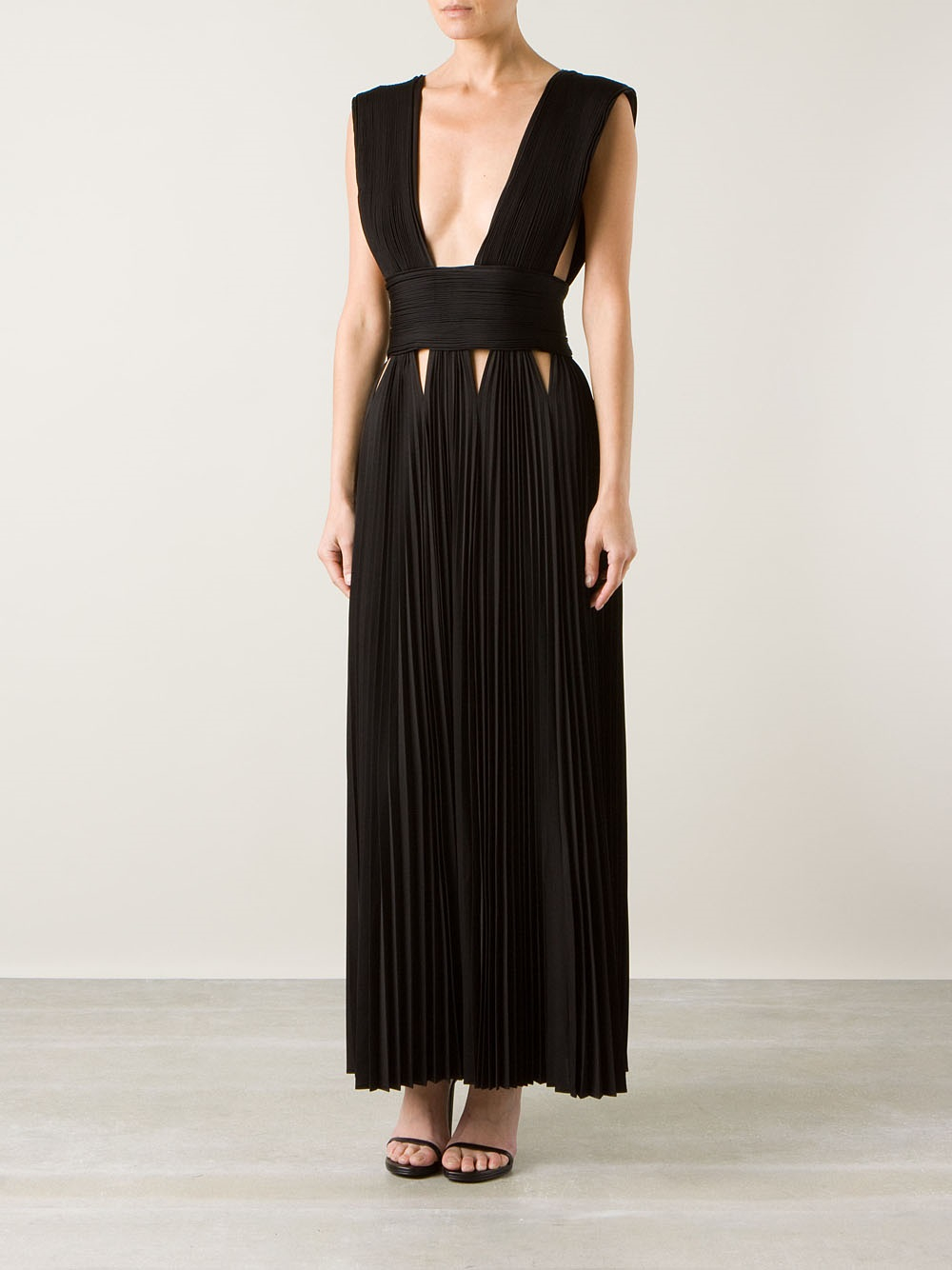 Givenchy Pleated Maxi Dress in Black | Lyst