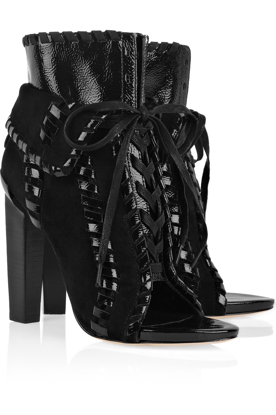 Alexander Wang Freja Suede and Patent-leather Boots in Black - Lyst