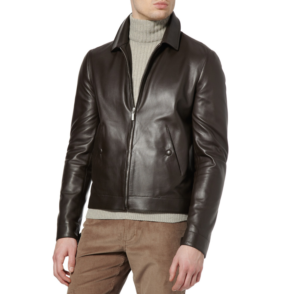 brioni leather jacket