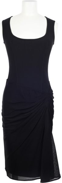 Hervé L. Leroux Sleeveless Dress in Rayon in Black | Lyst