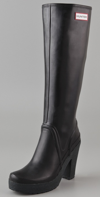 HUNTER Lonny High Heel Tall Boots in Black | Lyst
