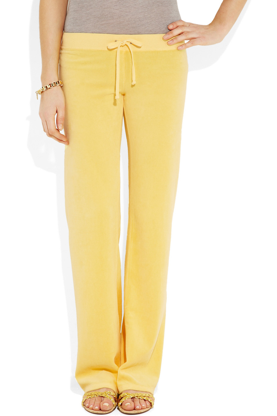 Juicy Couture Velour Track Pants in Yellow | Lyst