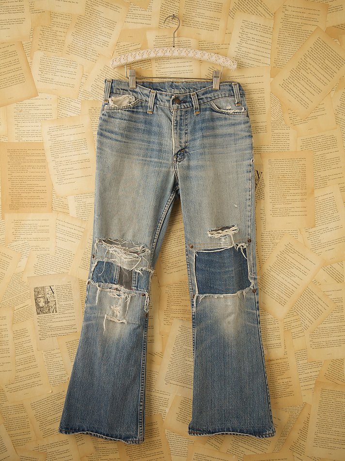 Free People Vintage Levis Patched Jeans in Blue | Lyst