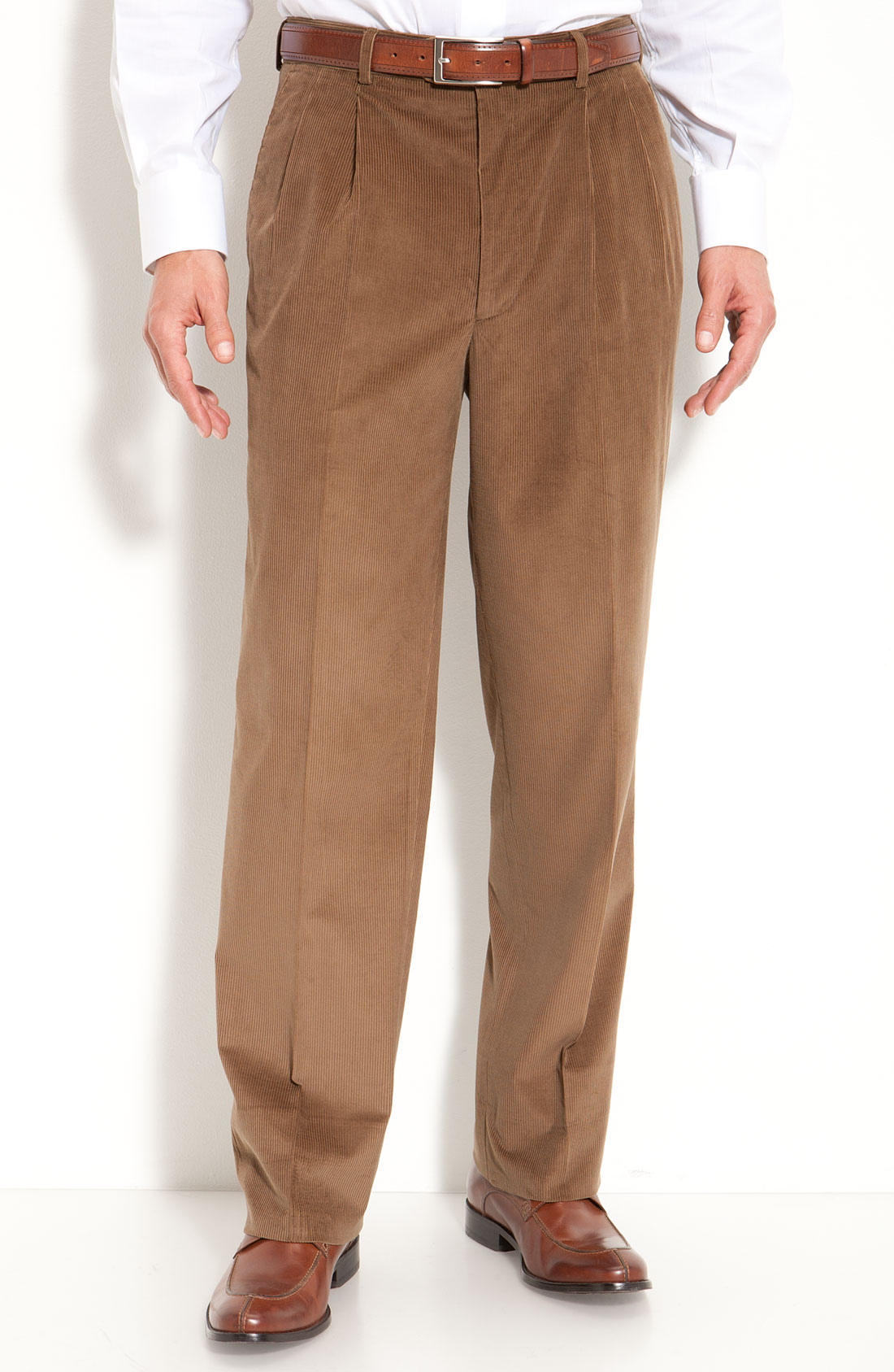 Linea Naturale Pleated Corduroy Pants in Brown for Men (tan) | Lyst