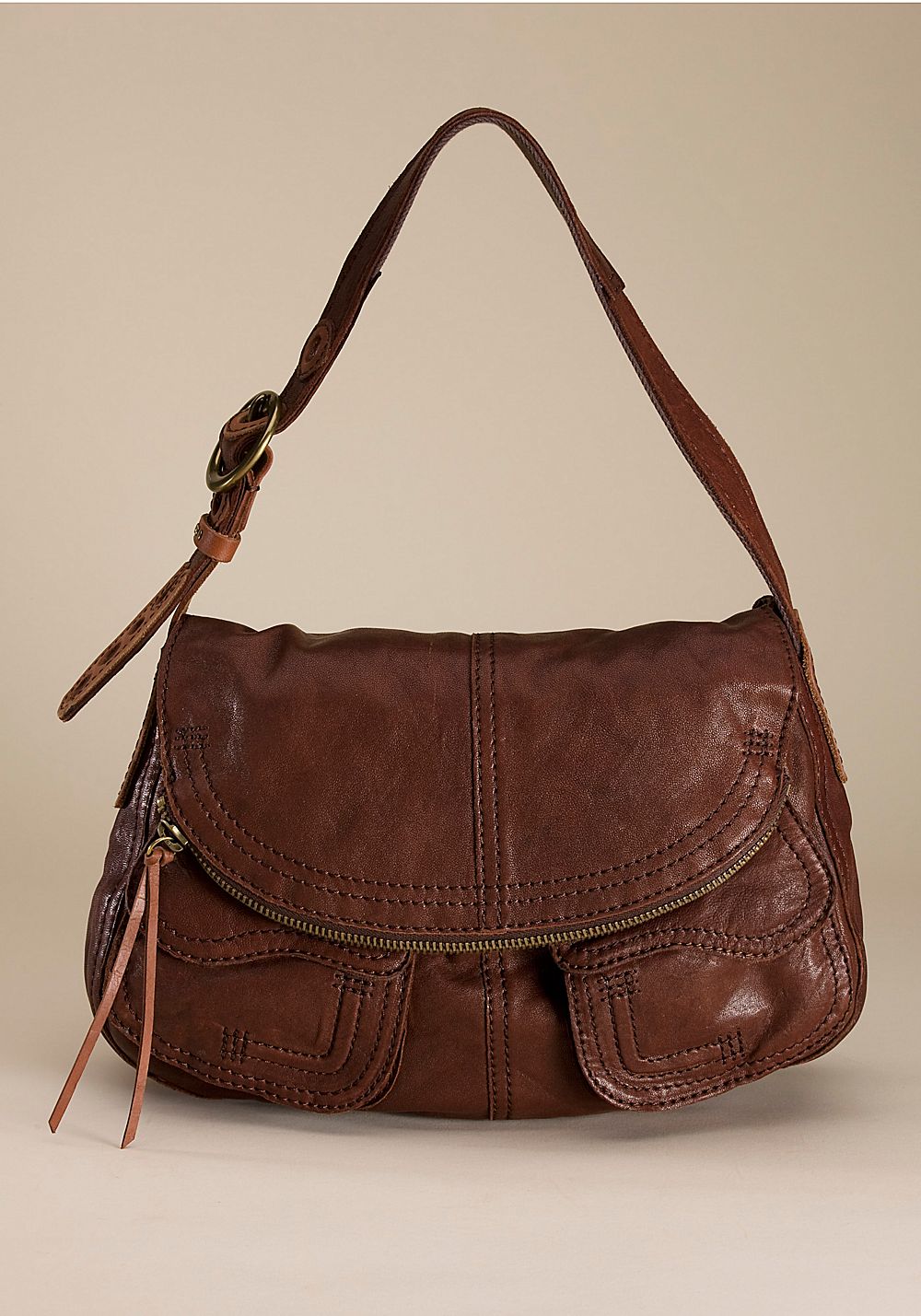 Lucky Brand Leather Stash Bag in Brown Lyst