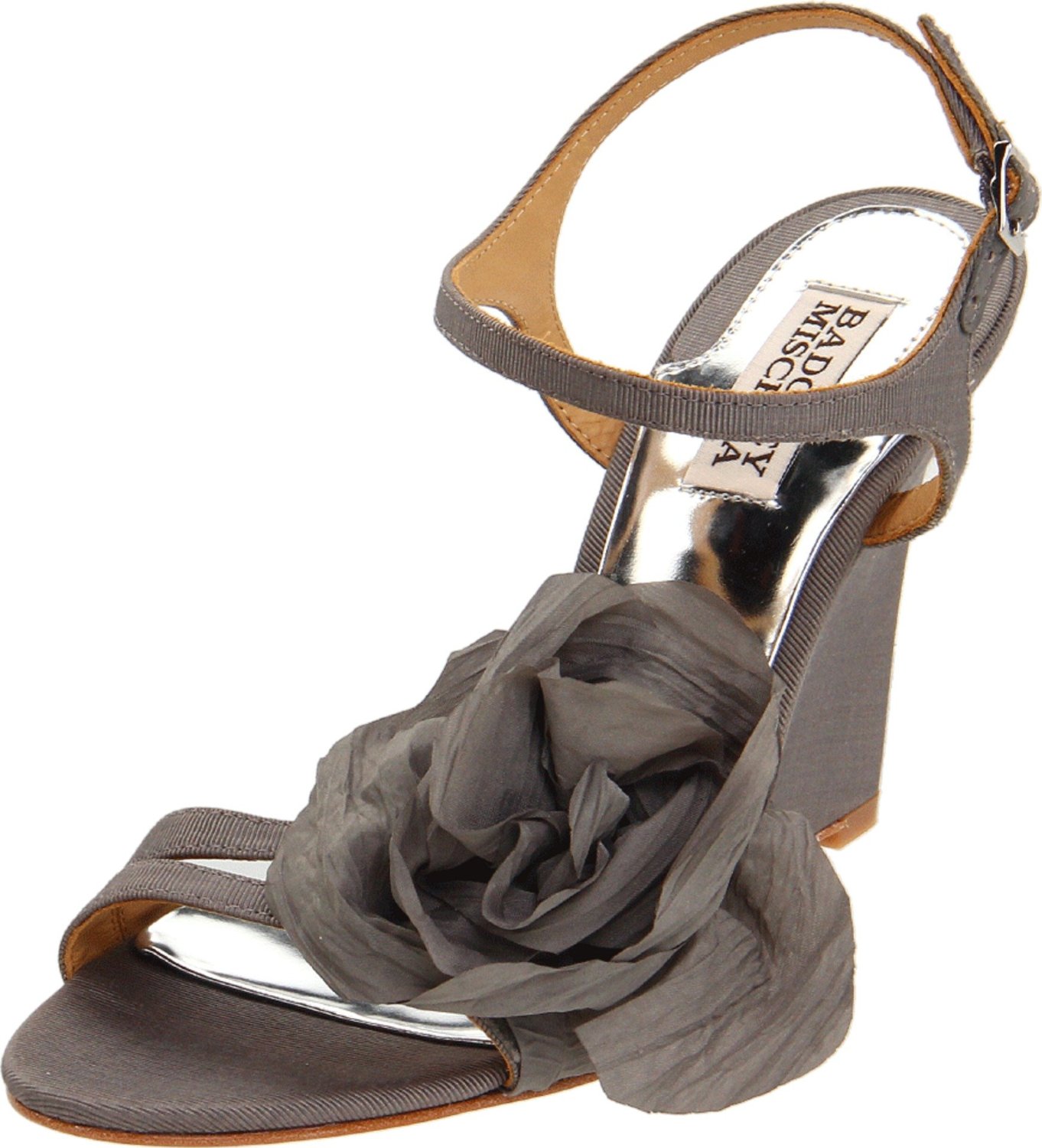 badgley mischka grey shoes