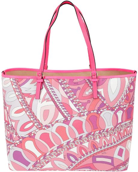 Emilio Pucci Printed Tote Bag in Pink | Lyst